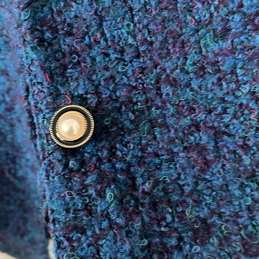 Liz Baker Vintage Boucle Tweed Blazer Jacket Multicolor Sz 14W M/L - Picture 4 of 11